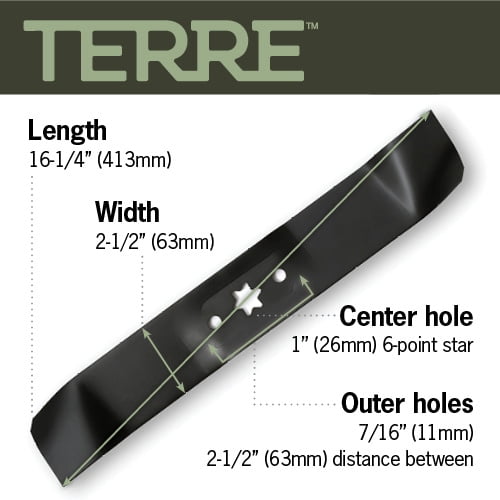 Terre Products, 3 Pack Mulching Lawn Mower Blades, 46 Inch Deck, Compatible with Cub Cadet, MTD, Replacement for 172-7926, 742-0611, 742-0611A, 742-4125, 742-04125, 742-0644, 942-04125, 942-0644