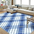thumbnail image 2 of CAROMIO Washable Rug 8' x 10' Geometric Area Rug Modern Area Rug for Bedroom Indoor Contemporary Gradual Plaid Print Anti-Slip Accent Rug, Blue, 2 of 6