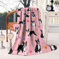 thumbnail image 2 of Boston Terrier Dogs and Flowers Blanket,Comfortable Soft Lamb Wool Throw Blanket,All Season,Warm Lightweight Blankets for Sofa Bed Couch Living Room Chair,40"x50", 2 of 4