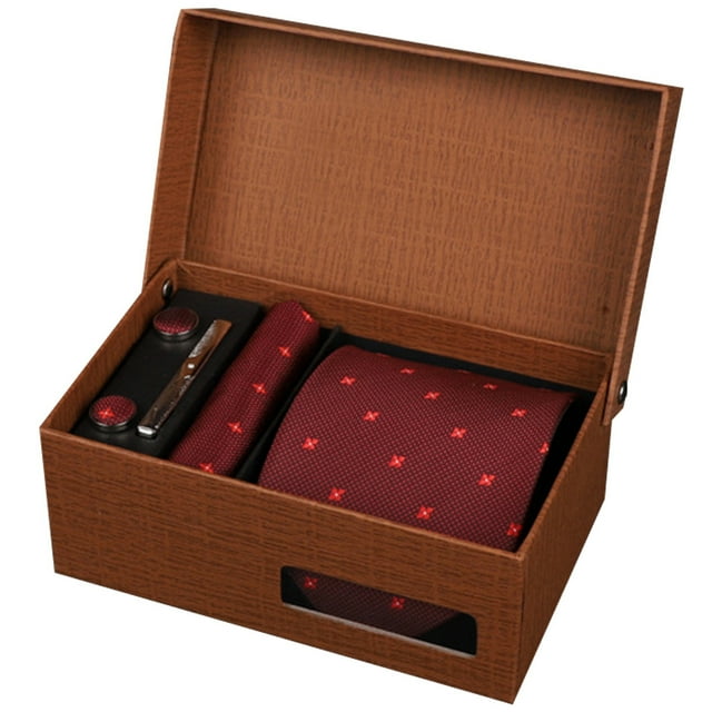 Coofit Necktie Box Set Formal - Pocket Handkerchief Tie Bar Clip Party Cufflink for Man