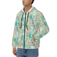 thumbnail image 3 of Uemuo Elephant and Flowers for Men's Fashion Full-zip Hoodies & Sweatshirts with Kangaroo Pocket, Zip-up Hooded Sweatshirt, Moisture Wicking & Breathable-XX-Large, 3 of 5