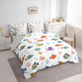 thumbnail image 2 of Manfei Kawaii Octopus Fish Twin Bedding, Cute Coral Sealife Bedding Comforter Set, White, Gray Reversible, 7-Piece, 2 of 6