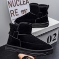 thumbnail image 3 of Men's Slip-On Fleece Lined Short Winter Snow Boots, Adult Male Round Toe Suede Upper Footwear with Thick Platform Outsole for Cold Season Daily Wear, 3 of 7