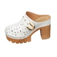 thumbnail image 1 of HSMQHJWE Sabots à Plateforme pour Femmes Mules Sandales à Talons Hauts Bout Rond Mules à Enfiler Talons Cloutés pour Femmes Chaussures Décontractées Confortables, 1 of 8