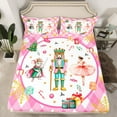 thumbnail image 2 of Feelyou Merry Christmas Child Queen Sheet Sets, Cartoon Fairy Tale Flat Sheet, Pink Plaid Buffalo Queen Fitted Sheet, Lightweight Room Decor,4-Piece, 2 of 7