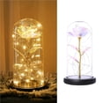 thumbnail image 4 of Rosa Eterna Led Con Cúpula De Cristal Flor De Lámina De Oro De 24 Quilates Y Una Cadena De Luces De Cuento De Hadas Regalo De San Valentín matsuzay HA023427-00, 4 of 7