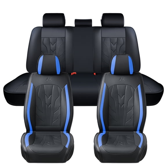 2016 for TOYOTA COROLLA CROSS Seat Cover, Waterproof Faux Leather 5 Piece Full Set Non-slip Suitable for All Seasons, Blue Car Seat Covers, Pet Car Seat Covers
