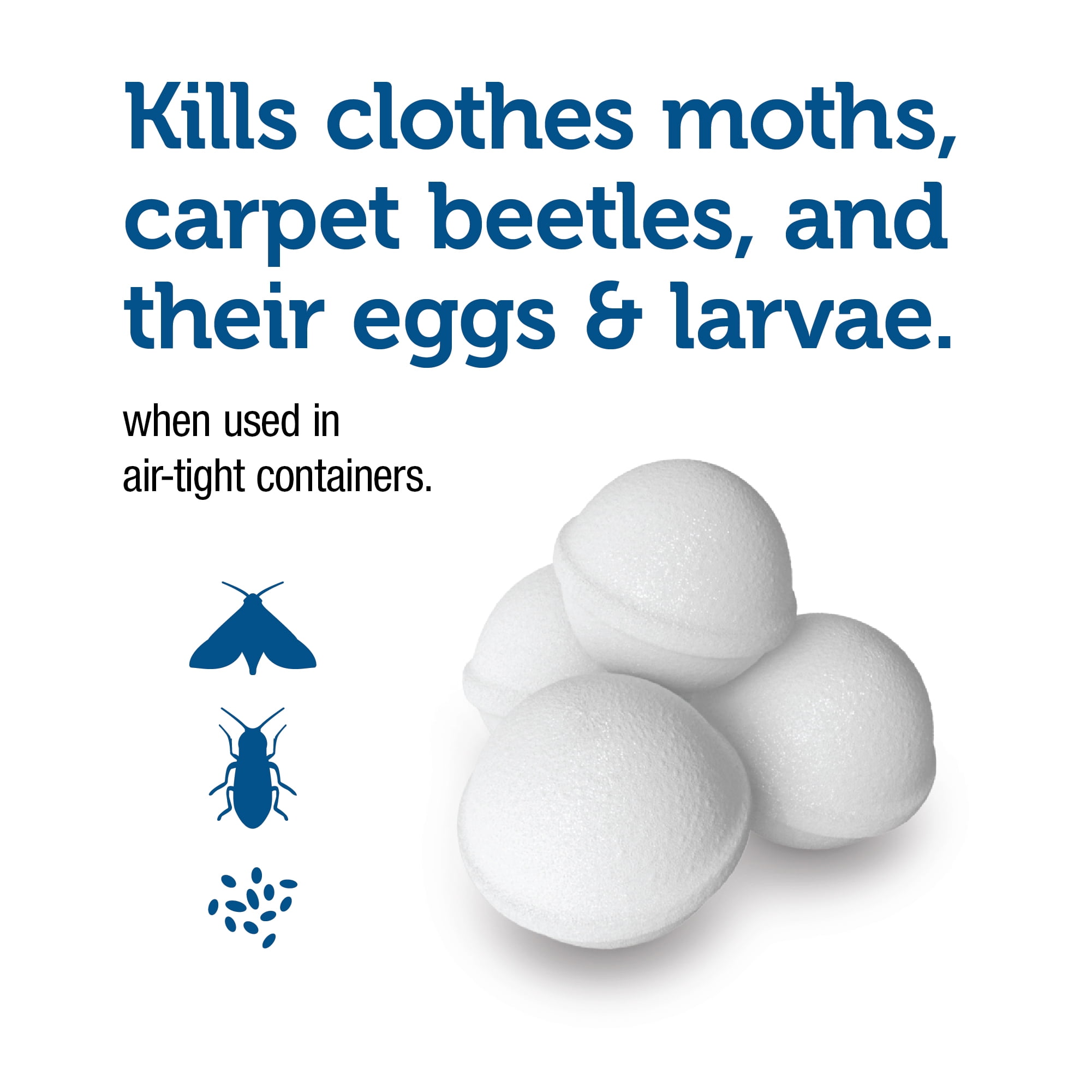 Enoz Para Moth Balls, For Clothes Moths and Carpet Beetles, 10 oz bag, 6 pack