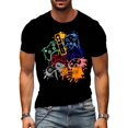thumbnail image 1 of Men's Creative Graphic Crew Neck T-shirt With Stylish Print, Comfy Tee For Summer, Men's Short Sleeve Top For Daily Activities, Casual Sporty Tee, Summer Gifts, 1 of 6