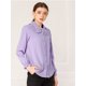 thumbnail image 2 of Blusa De Manga Larga Con Cuello Peter Pan Y Volantes Para Mujer Púrpura L, 2 of 6