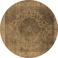 thumbnail image 1 of Ahgly Company Indoor Round Oriental Brown Industrial Area Rugs, 4' Round, 1 of 4