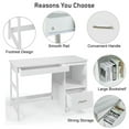 thumbnail image 3 of Yardi Yard 47.5 Inch Modern Home Computer Desk with 2 Storage Drawers-White, Computer Desk, Gaming Computer Desks for Study,Working,Writing, 3 of 13
