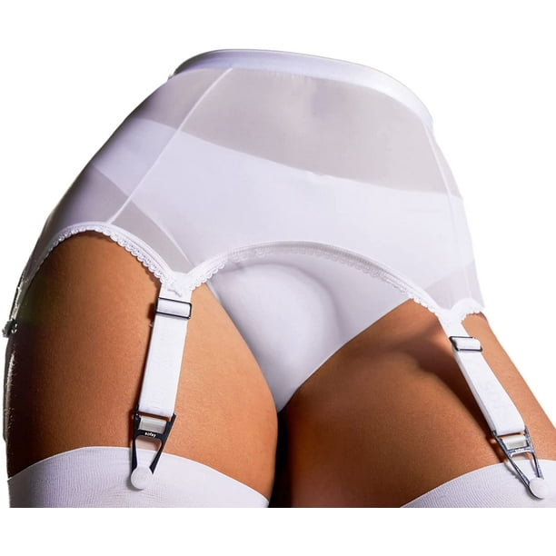 sofsy Mesh Garter Belt with Straps for Thigh High Stockings