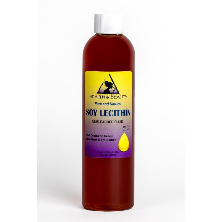 LECITHIN SOY UNBLEACHED FLUID LIQUID EMULSIFIER STABILIZER EMOLLIENT PURE 8 OZ