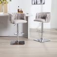 thumbnail image 2 of Swivel Bar Stools Set of 2, Counter Height Bar Stools with Back and Footrest, Bar Stools for kitchen island in Boucle, Adjustable Kitchen Counter Bar Chairs Barstool for Home Bar, Dining Room, Grey, 2 of 9
