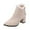 Beige, variant on Winter Chelsea Boots Women Elegant Lace Pointed Toe Suede Block Heel Zip up Dress Ankle Boots with Sweet Bowtie Beige Size 5