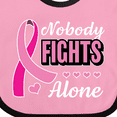 thumbnail image 4 of Inktastic Breast Cancer Awareness Nobody Fights Alone Pink Ribbon Boys or Girls Baby Bib, 4 of 4