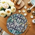 thumbnail image 2 of Round Placemats Abstract Hand Drawn 15 inch Set of 2 Table Mats for Dining Table Green Floral Heat Resistant Non-Slip Kitchen & Home Decorative Place Mat Set, 2 of 8