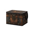 thumbnail image 2 of Yaayu Vintage Treasure Chest Storage Box, Foldable Non-Woven Organizer with Handle, Office Storage & Organization for Bedroom Closet, Brown, 2 of 9