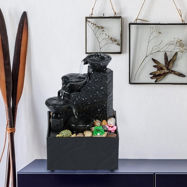 Tabletop Fountain with Light Battery/USB Operated Mini Indoor