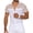 White, variant on INCERUN Men's Summer Lace See-thru Short Sleeve Dress Shirts Hollow-out Patchwork Tee Tops