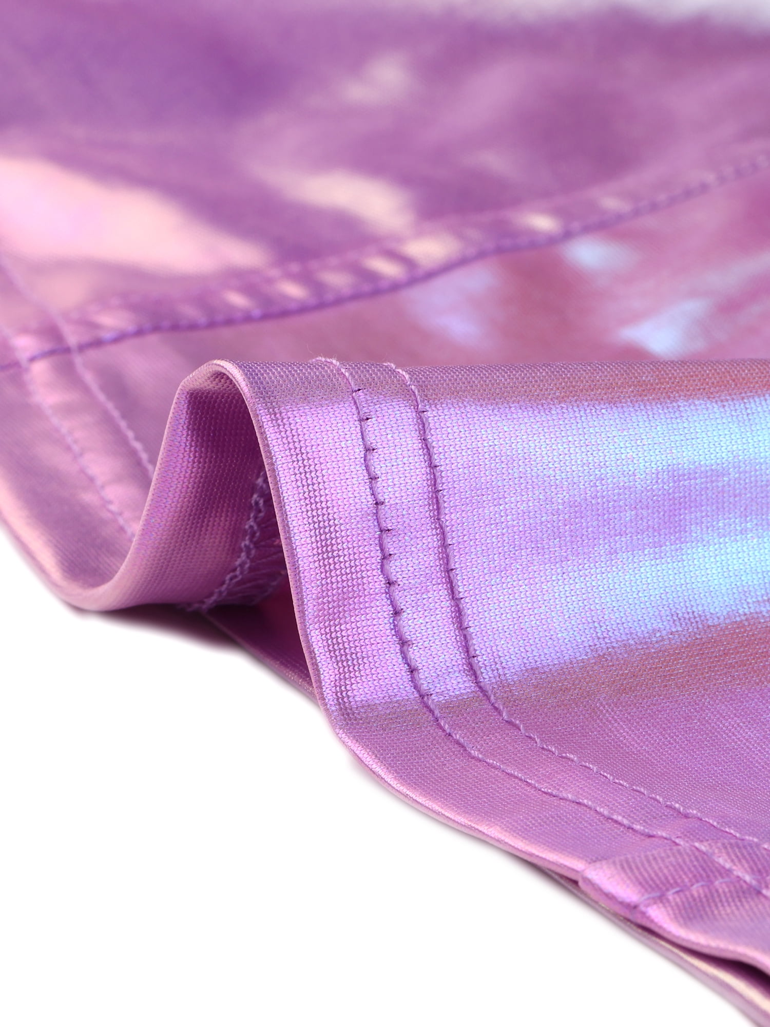 DARING DIVA Women's Shiny Metallic Crop Cut Out Party Tank Tops M Light Purple