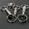thumbnail image 6 of 4 Pack Quick Release Detachable Pull Apart Keychain, Silver Metal Key Chain with Double Key Ring, Snap Lock Keychain Holder, 6 of 7
