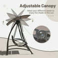 thumbnail image 6 of Gzxs 3-Seat Outdoor Patio Swing Chair, Steel Frame with Adjustable Canopy, Patio Swing Glider for Garden, Deck, Porch, Backyard, 970LBS Load, Dark Brown, 6 of 7