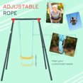 thumbnail image 4 of Outsunny Metal Swing Set with U-Shaped Swing, Seat, Kids Swing Set for Backyard, Outdoor, Playground, Multicoloured, 4 of 10