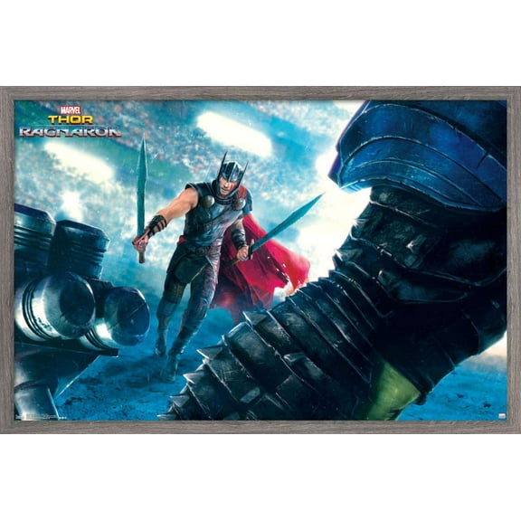 Marvel Cinematic Universe - Thor - Ragnarök - Arena Thor Wall Poster, 22.375" x 34", Framed