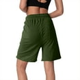 thumbnail image 4 of Gym Shorts Women Women's Cotton Bermuda Shorts, Knee Length Comfy Loungewear Drawstring Athletic Sweat Shorts with Pockets Green XL, 4 of 7