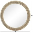 thumbnail image 4 of DecMode Brown Wood Washed Beaded Room Wall Mirror, 28" x 2" x 28", 4 of 13