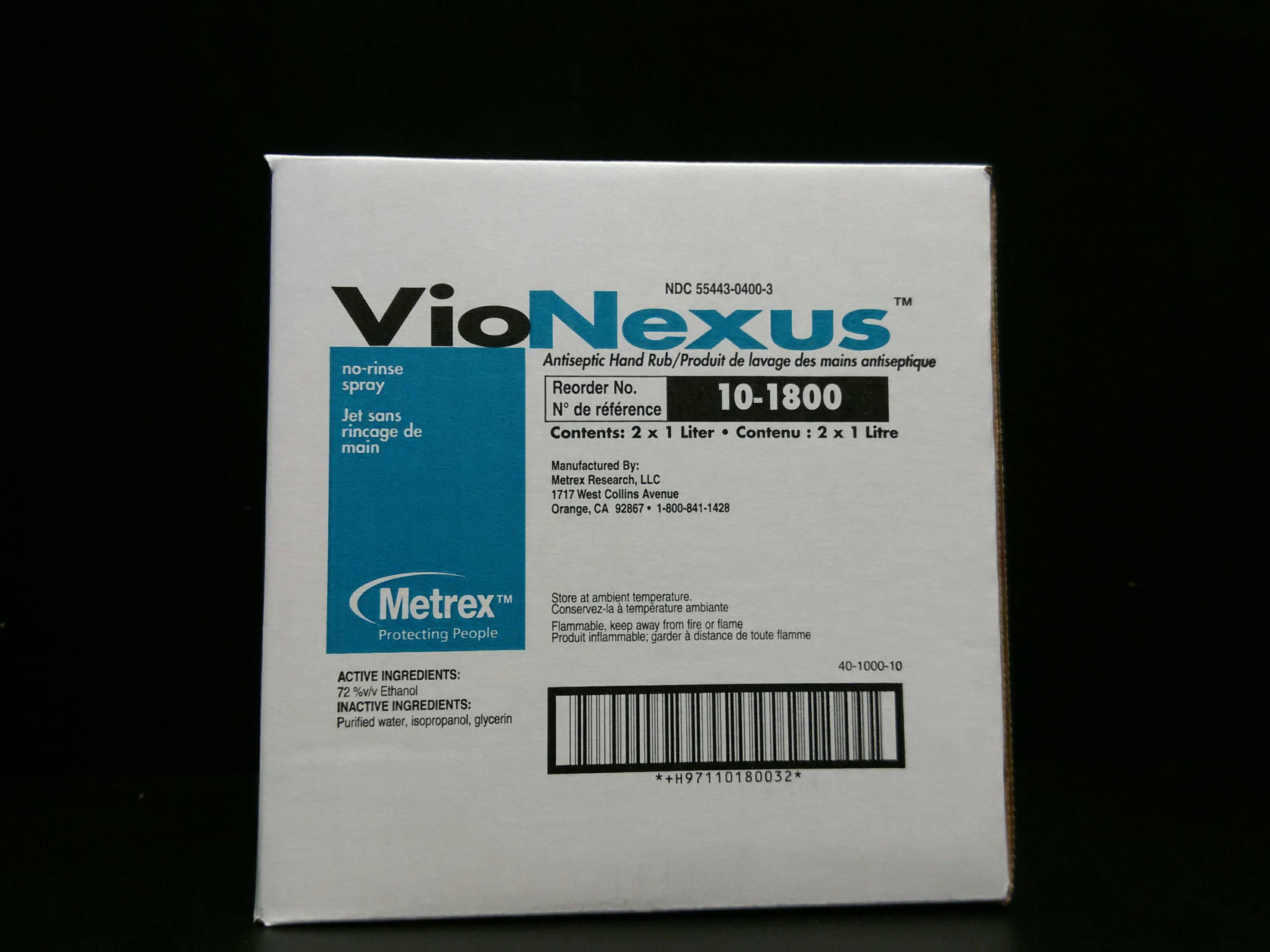 METREX RESEARCH 101800 VIONEXUS HAND SANITIZER 1 LITER 6/CS
