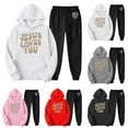 thumbnail image 6 of KidS Girls Christian Sweatshirt Long Sleeve Fashion Graphic Hoodies Oversize Pullover Jogging Pants 2 Pcs Fall Winter Clothes Girls Clothes Size 6-7 Years Cute&nbsp;Boys Girls&nbsp;Clothing, 6 of 6
