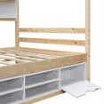 thumbnail image 6 of Full Bed with Roof Frame, Bed Frame with Big Storage Space， Bedside-6 shelves, Under Bed Storage Unit for Apartment and Small Space, 6 of 8