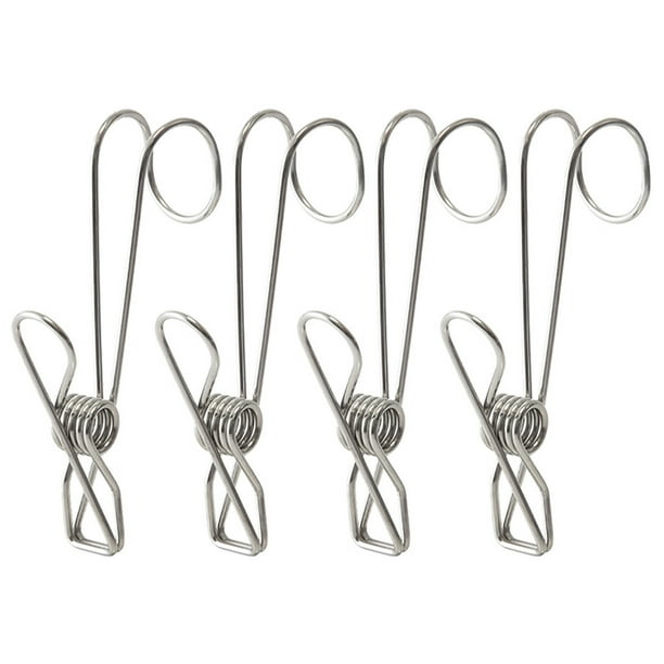 4PCS 11CM Hook Stainless Steel Clip Drying Socks Hanger Hook Heavy Duty