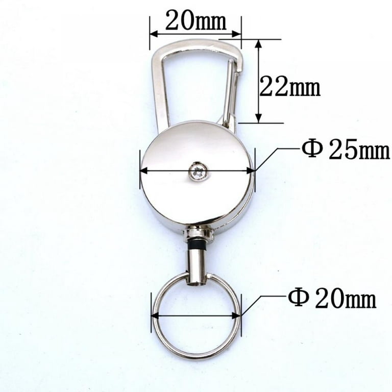 Retractable Wire Rope Keychain With Anti Lost Recoil And Keyring
