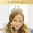 thumbnail image 7 of MEANT2TOBE Gold 12th Birthday Sash and Tiara for Girls - Glitter Sash + Rhinestone Tiara, Perfect Princess Party Gift, 7 of 7