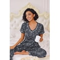 thumbnail image 3 of Ekouaer Pajamas for Women Set 2 Piece Lounge Set Soft Pajama Sets Short Sleeve and Pants Pj Sets Loose Sleepwear with Pockets, 3 of 6