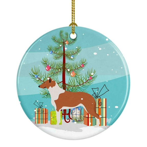 Smooth Collie Christmas Ceramic Ornament