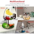 thumbnail image 5 of 2 Tier Metal Wire Fruit Basket Holder with Banana Tree, Detachable Storage Basket for Kitchen Counter, Bronze, 5 of 6