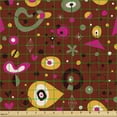 thumbnail image 2 of Ambesonne Retro Fabric by the Yard Upholstery, Colorful Fifties Shapes, 1 Yard, Multicolor, 2 of 5