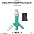 thumbnail image 5 of Universal Dual Air Gap with Black Matte Brass Cap and Long Body Thread with 1/2-inch MIPT and 5/8-inch OD Inlets and 7/8-inch OD Outlet (AG200-510, AG200-X10, AMERIGAP), 5 of 9