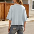 thumbnail image 4 of Tanghaowl Womens Tops Casual Elegant Round-Neck Lightweight Knit Pullover Top for Spring Autumn Women's Pullover Casual Grey L, 4 of 4