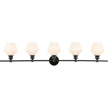 

Black Tone Finish Wall Sconces 47 Wide Frosted White Glass Rhombus Shade E26 Bulb Type 5 Light Fixture