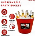 thumbnail image 2 of Reusable Red Plastic Ice Bucket for Parties - Large Beverage Tub, Wine Cooler, Beer Bucket, Drink Holder for Indoor/Outdoor Bars, Galvanized Tubs, Party Celebration Unbreakable, 201 Oz (Pack of 2), 2 of 13