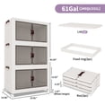 thumbnail image 3 of Luxdecor 252Qt Storage Bins With Lids-Stackable Plastic Storage Bins on Wheels, Closet Organizers and Storage,Collapsible Storage Cabinet with Doors for Office Garage Kitchen Under Stairs,Larger 3, 3 of 10
