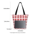 thumbnail image 4 of Vsdgher Plaid Heart print Reusable Shopping Grocery Bags for Women Shopping with Pouch Foldable Pouch Lightweight Polyester Fabric, 4 of 6