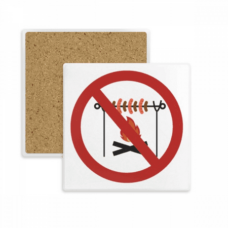 

Logo No Barbecue Art Deco Fashion Coaster Cup Mat Mug Subplate Holder Insulation Stone