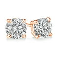 thumbnail image 2 of (0.65 carat) 14K Rose Gold Round Diamond Stud Earrings in I3 Clarity, 2 of 3